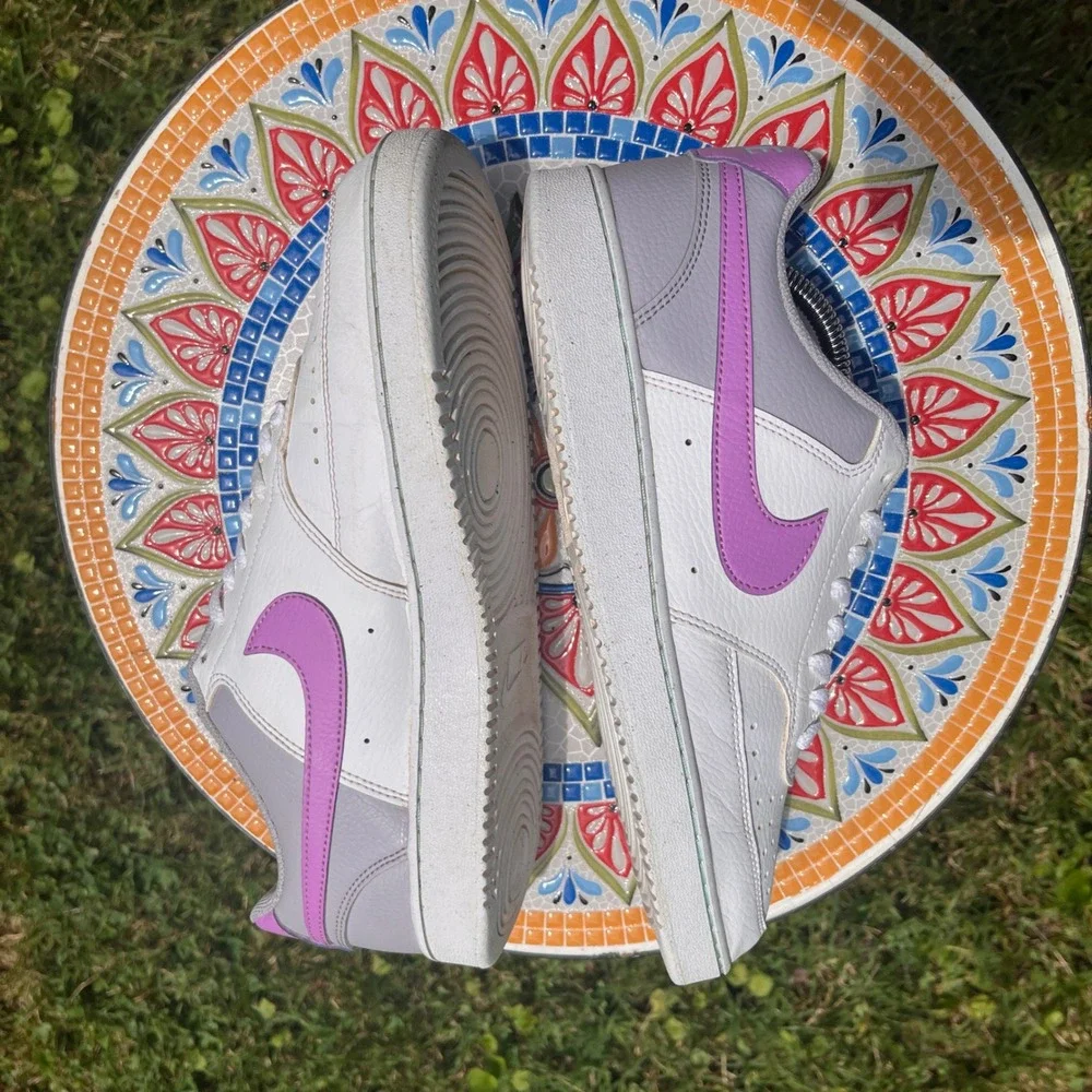 Nike Court Vision Low Next Nature Women 11 White Purple Sneakers FN7141-100 RARE